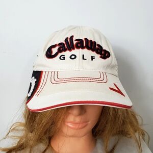 Callaway Golf Cap Hat FT-5 Tour  White Mesh Strapback Adjust One Size Fit